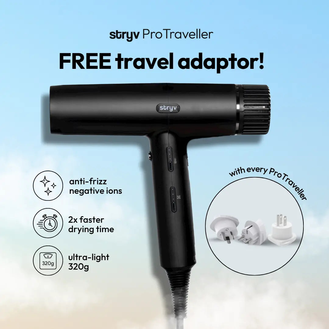 ProTraveller hair dryer + travel adaptor